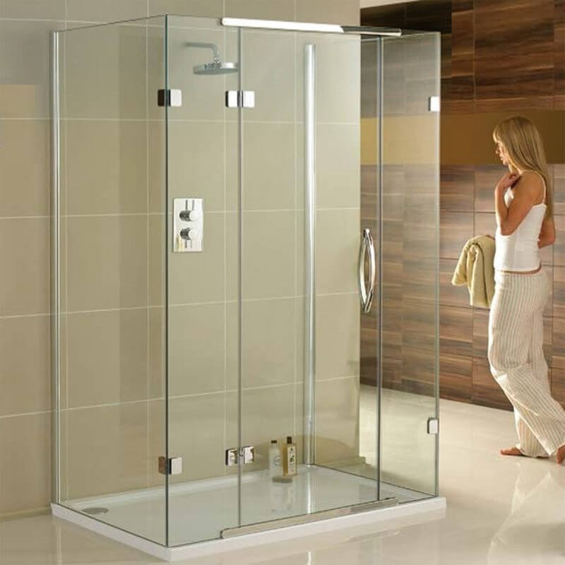 1600 x 800 mm háromoldalas zuhanykabin soros pántos zuhanyajtóból